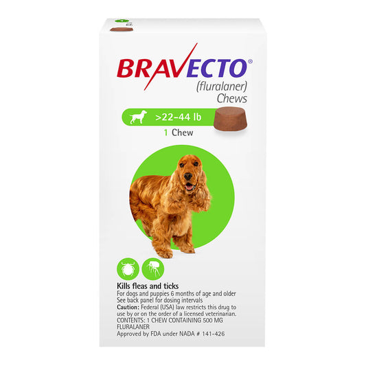 Bravecto for Dogs, 1 Tab, 22-44 lbs, Rx