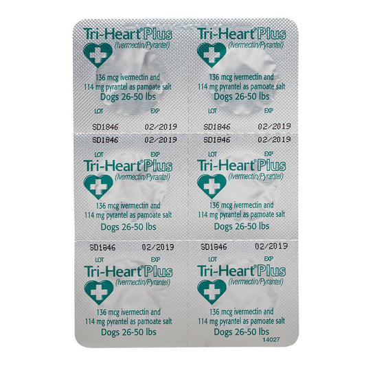 Rx Tri-heart plus 26-50 green single tab