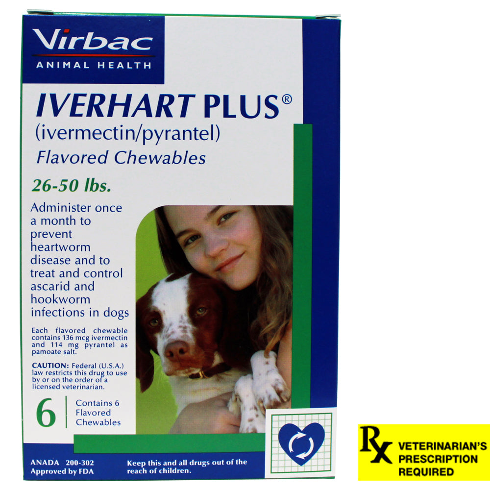 Rx Iverhart Plus 26-50 lbs  6 Month