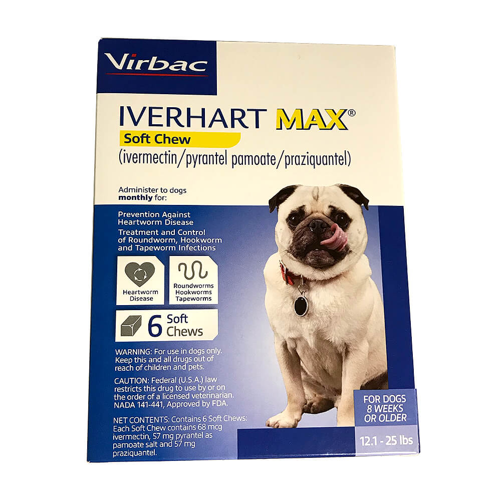 Rx Iverhart Max, 12.1-25 lb x 6 Soft Chews