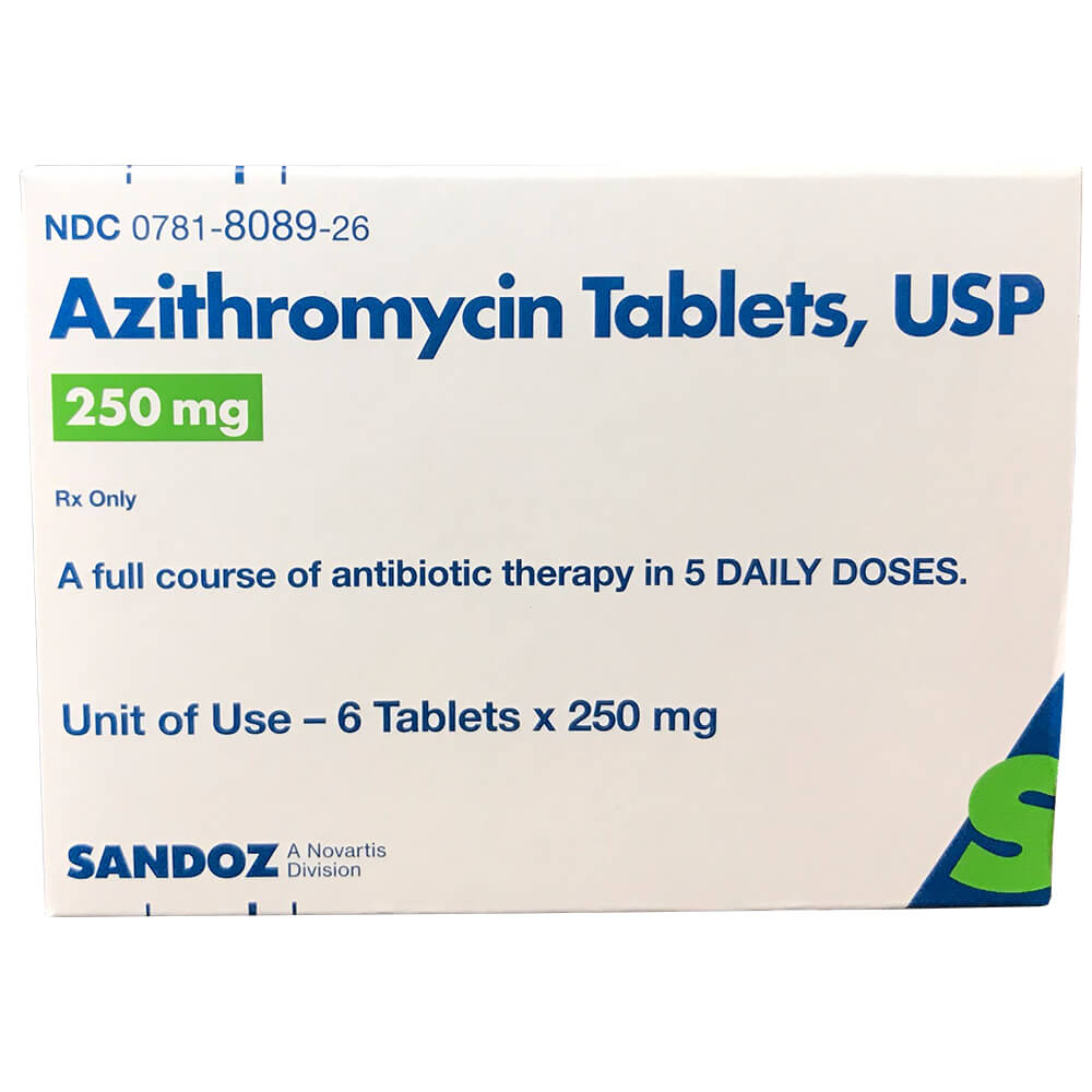 Rx Azithromycin 250mg x 6 tablets