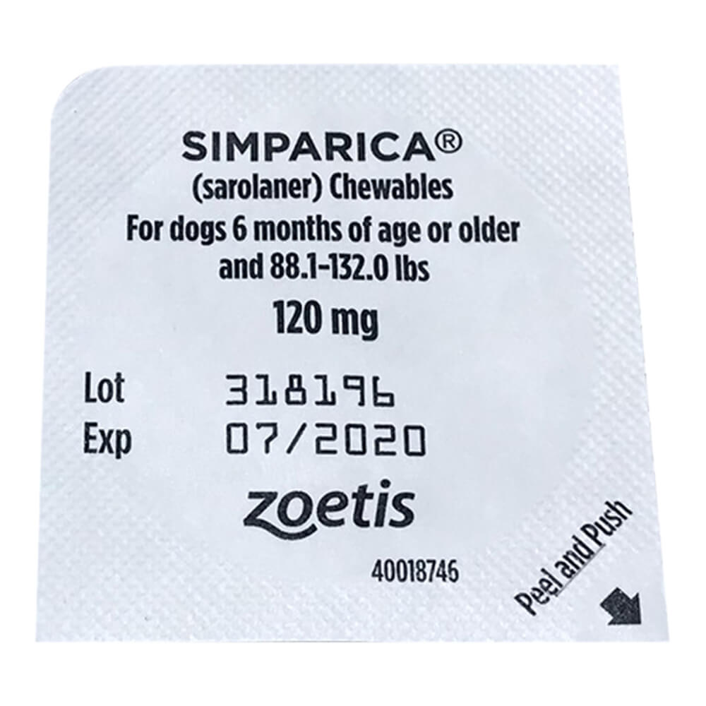 Rx Simparica 88.1-132 رطل × قرص واحد