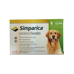 Rx Simparica 44.1-88 رطل × 6 أقراص