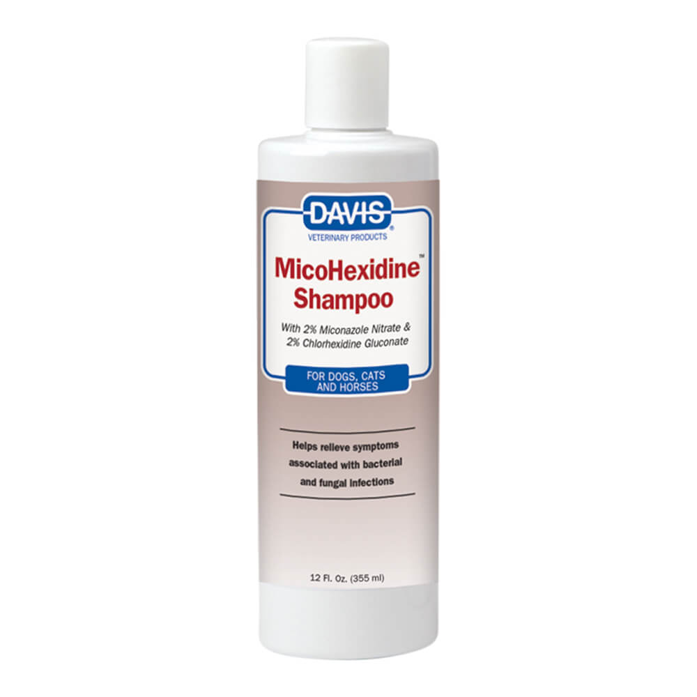 Champú medicado Davis con microhexidina. Tamaño: 355 ml (12 oz).