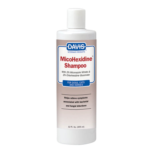 Champú medicado Davis con microhexidina. Tamaño: 355 ml (12 oz).