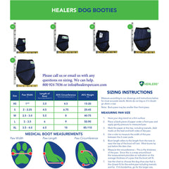 Healers Medical Dog Boots Box Set of 2 boots & 2 Gauze Pads, Medium