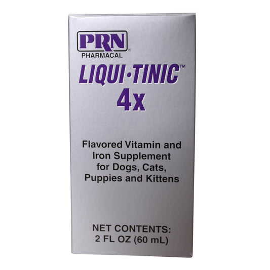 Suplemento de vitaminas y hierro Liqui-Tinic 4X para perros, gatos, cachorros y gatitos, 2 onzas líquidas