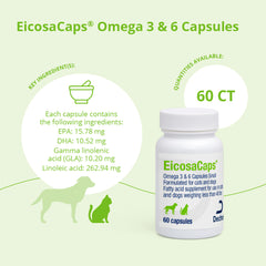 EicosaCaps Omega 3 & 6 for Large Dogs 41-70 lbs, 60 Capsules
