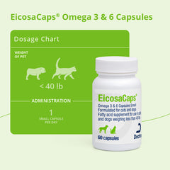 EicosaCaps Omega 3 & 6 for Large Dogs 41-70 lbs, 60 Capsules
