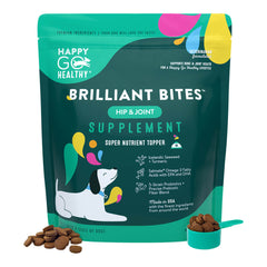 Happy Go Healthy Hip and Joint Supplement for Dogs, Large 28 oz, 120 Scoops