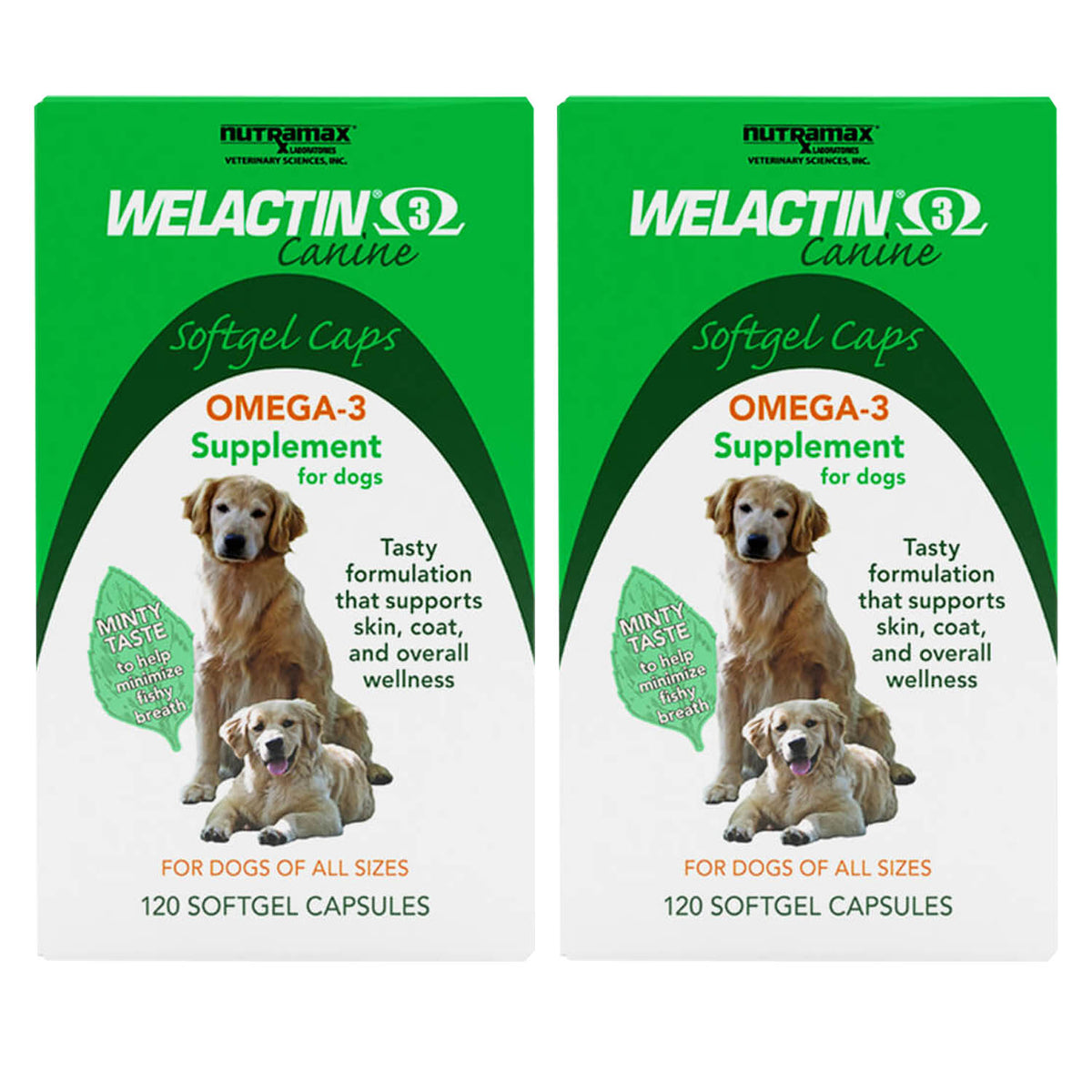 Welactin Canine Softgels, 120 count, 2pk