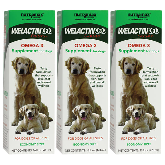 Suplemento natural de Omega-3 Welactin para perros, 473 ml (16 oz líq.), paquete de 3 unidades