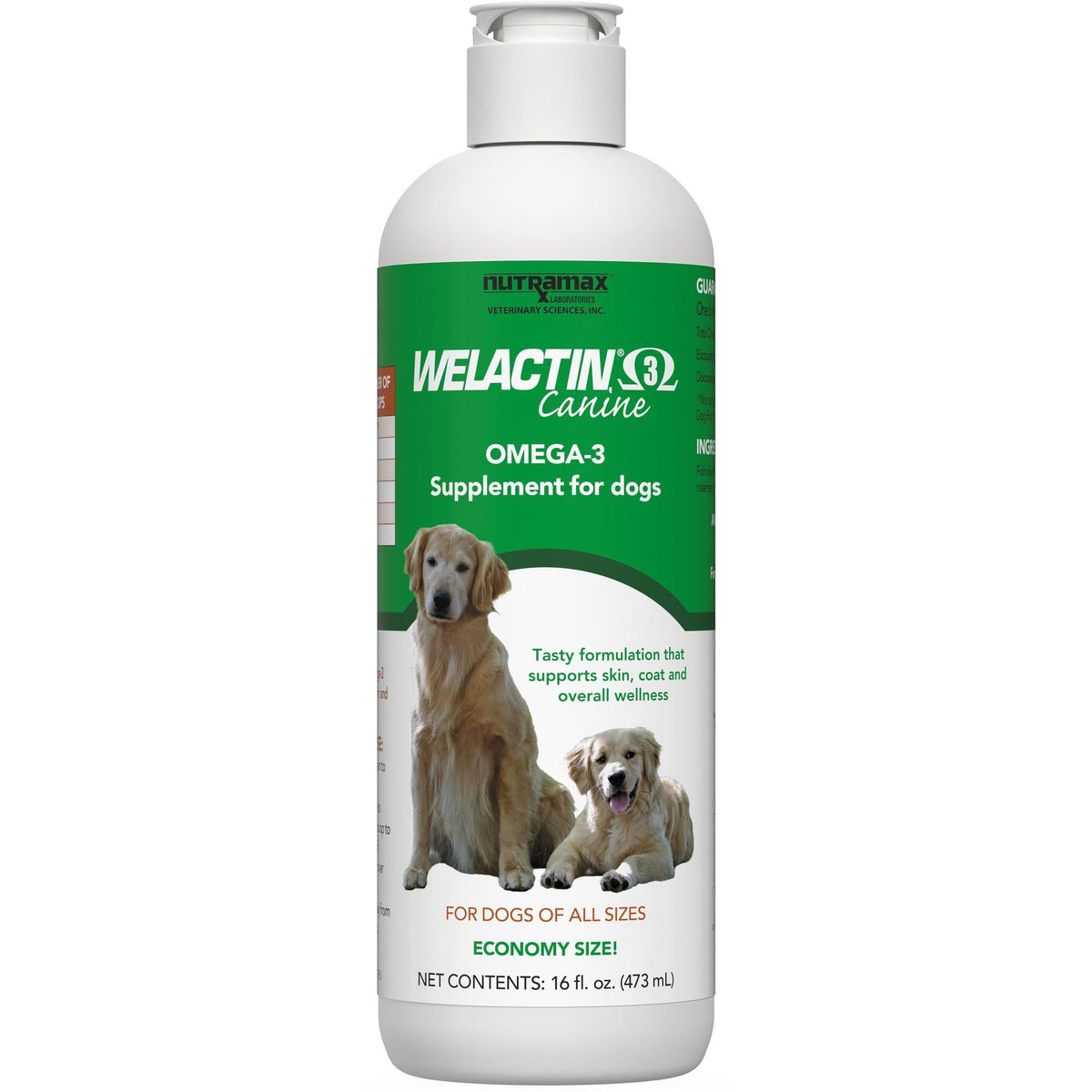 Suplemento natural de Omega-3 Welactin para perros, 473 ml (16 onzas líquidas)
