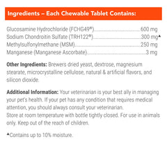 Cosequin Suplemento para la salud articular Plus MSM para perros 132 comprimidos masticables