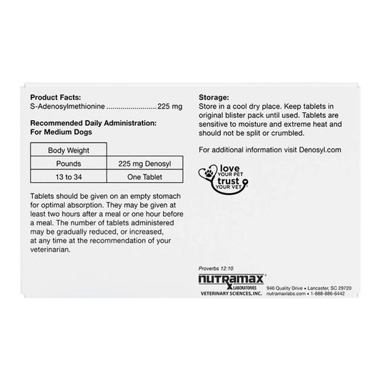 Denosyl para perros medianos 225 mg 30 comprimidos estabilizados