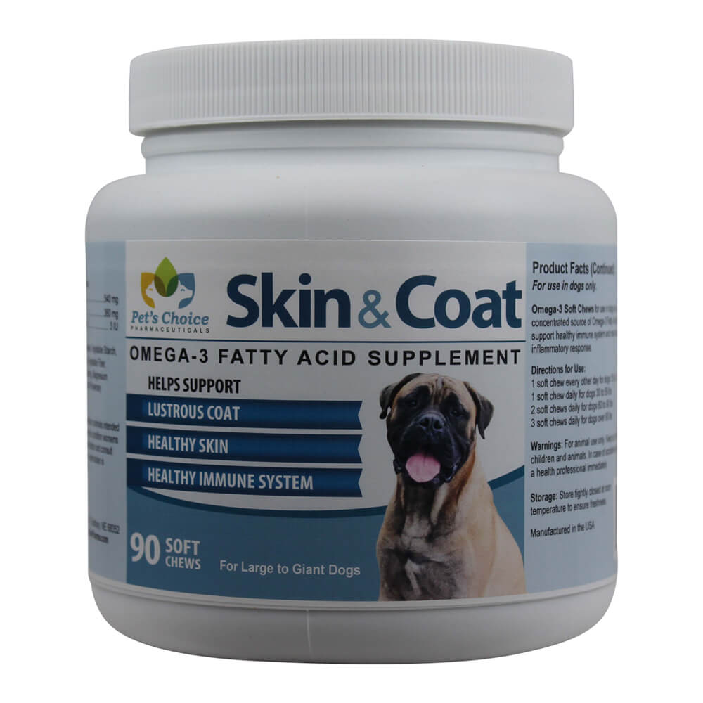 Skin & Coat Omega 3 Soft Chews, Large to Giant Dogs, 90 ct