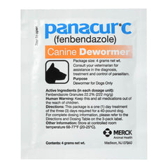 Panacur C Canine Dewormer (fenbendazole granules), 40lbs (Orange)