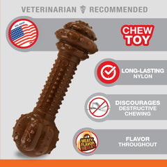 Nylabone Barbell Power Chew Durable Dog Toy Flavor Medley 1ea/Large/Giant - Up To 50 lb