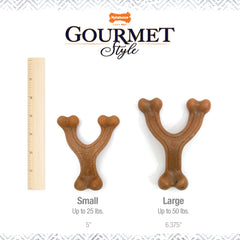 Nylabone Gourmet Style Strong Chew Wishbone Dog Chew Toy Chicken, 1ea/Large/Giant  Up To 50 Lbs. 1 ct