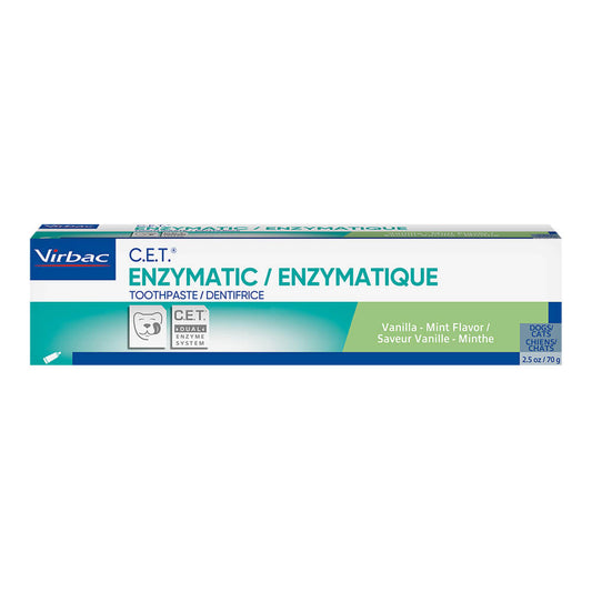 Virbac C.E.T. Enzymatic Pet Toothpaste for Dogs & Cats, Vanilla-Mint, 2.5 oz