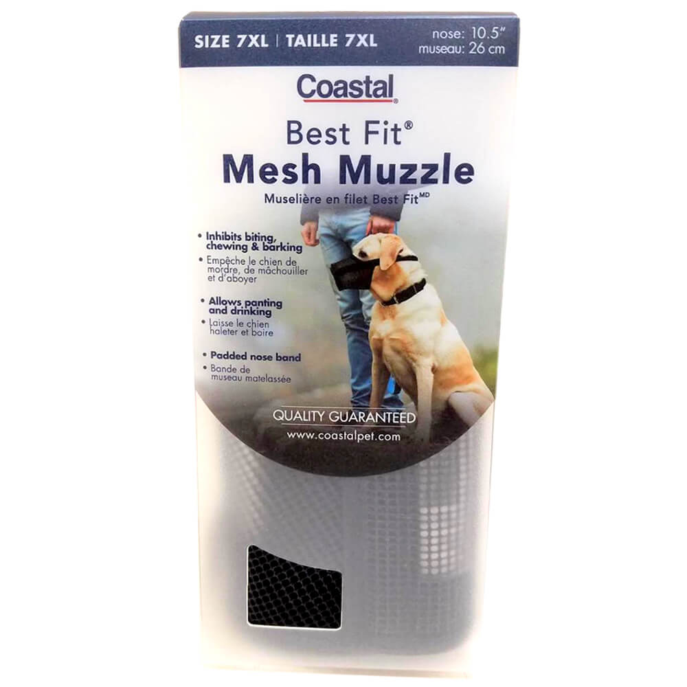 Best Fit Adjustable Mesh Dog Muzzle, Size 7 XL