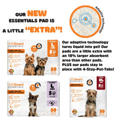 WizSmart Essentials Large Dog Pads, 23.5" x 22", Extra Absorbent Puppy Training Pads, Indoor Potty Pads, Leakproof Gel Pads for Small Dogs, Crate, House, Travel, Eco-Friendly, Non-Slip - 10 Count