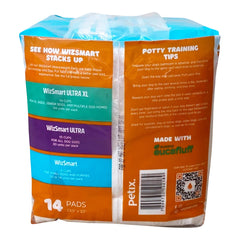 Wizsmart Heavyweight Dog Pads – Absorbent, Leak-Proof Pet Training Pads with Stay Put Tabs – Indoor & Outdoor Use for Small Dogs, Crates, Travel –  Eco Friendly Upcycled Materials, 14 Count
