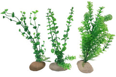 Penn-Plax Rock Plant Ornament Green 12in