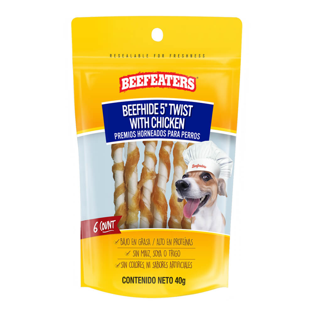 Beefeaters Beefhide 5" Twists with Chicken, 1.41oz, Case of 12