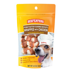 Beefeaters Peanut Butter Biscuits Wrapped with Chicken, 4.5oz, 6pk