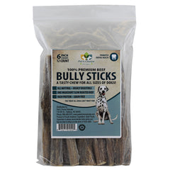 Premium All Natural Dog Pizzle Chews, 6", 12 Pack