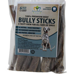 Premium All Natural Dog Pizzle Chews, 6", 12 Pack