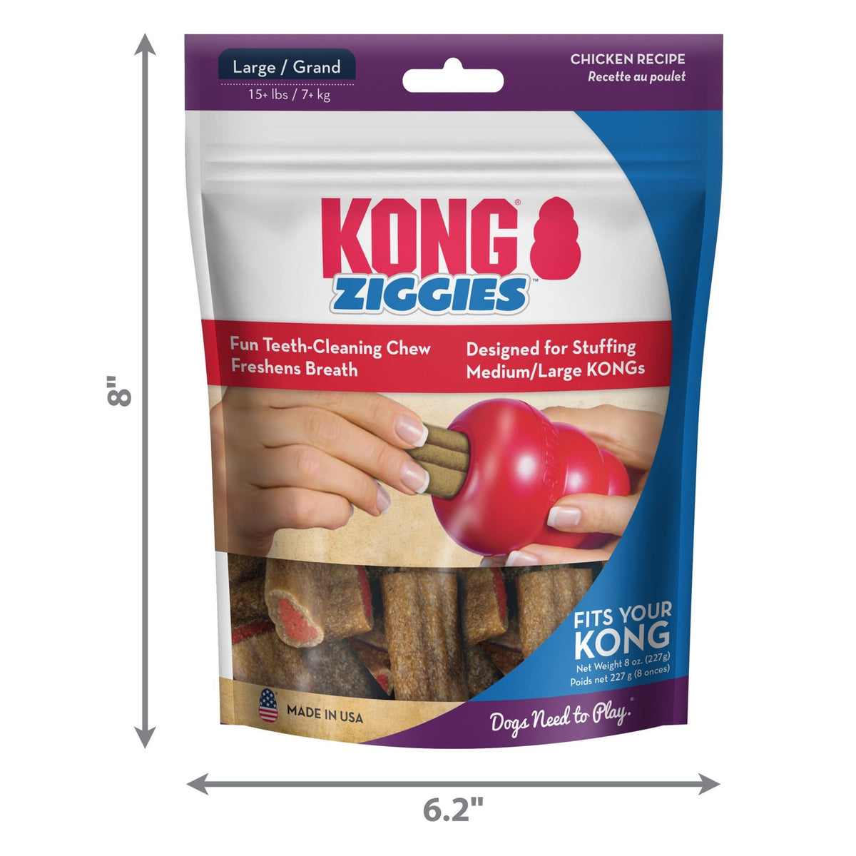 Kong Stuff'N Ziggies Dog Treat 1ea/8 oz., Lg Default Title