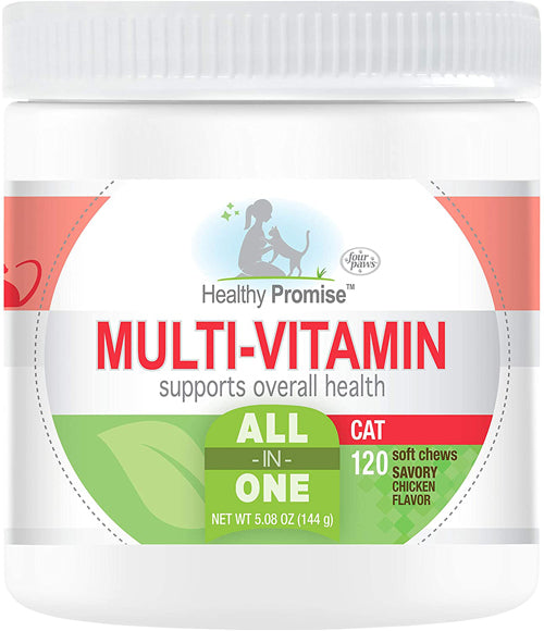Four Paws Healthy Promise MultiVitamins For Cats Savory Chicken, 1ea/5.08 oz 120 ct