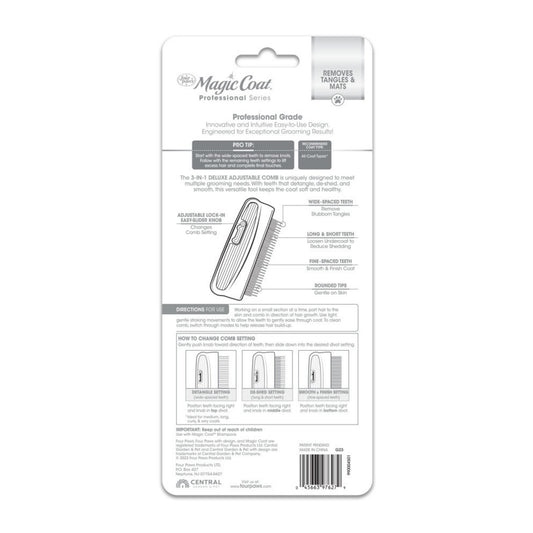 Four Paws Magic Coat Professional Series 3in1 Deluxe Adjustable Dog Comb 1ea/1 ct