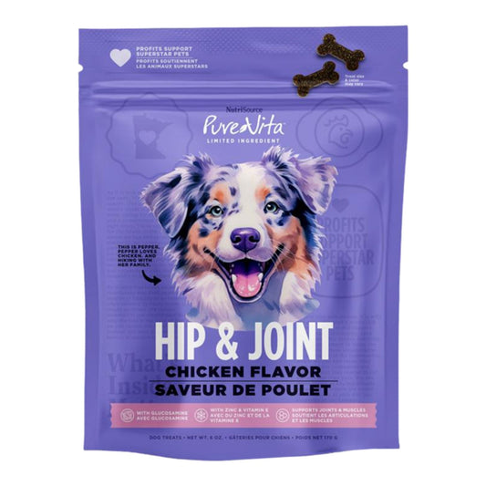 Pure Vita Dog Treat Hip & Joint Chicken 6oz.