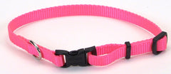Coastal Adjustable Nylon Dog Collar with Plastic Buckle Neon Pink, 1ea/3/8 In X 812 in