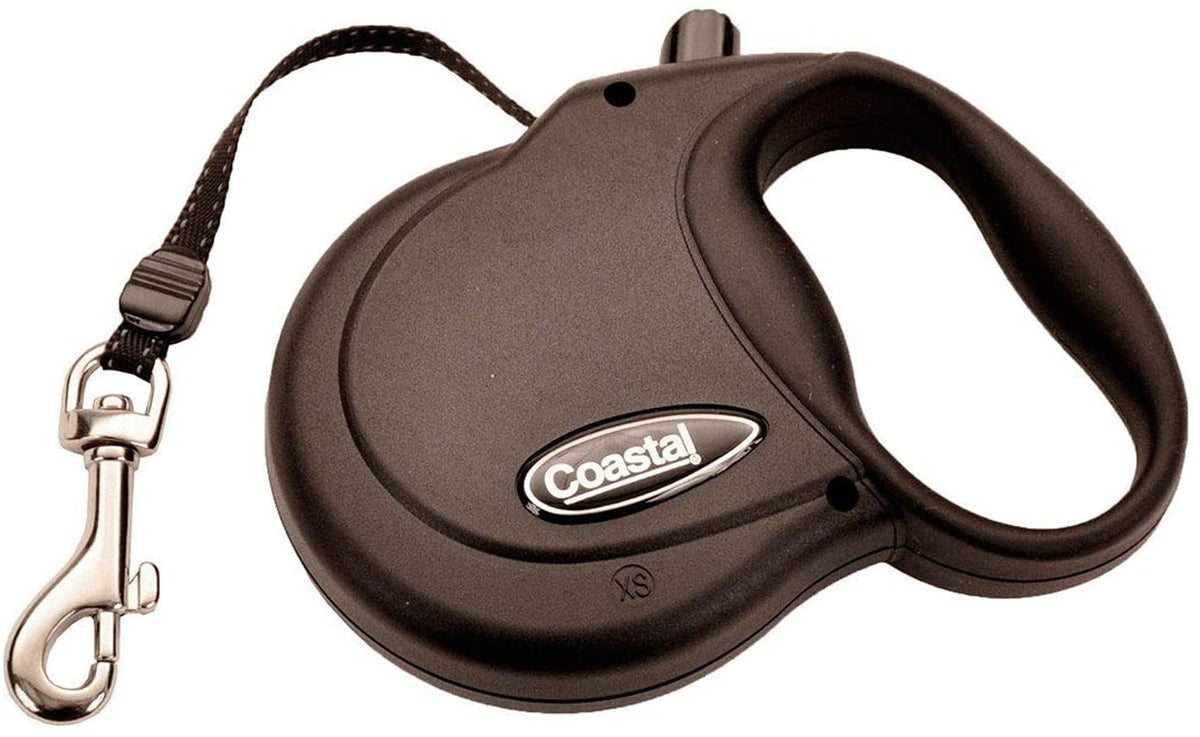 Coastal Retractable Dog Leash Black, 1ea/12 ft, XS