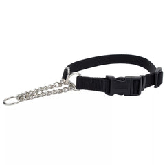 Coastal Adjustable Check Training Collar with Buckle for Dogs Black Large 3/4" X 18"-22"