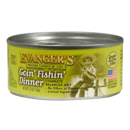 Evanger's Heritage Classic Wet Cat Food Goin' Fishin' 5.5oz 24pk