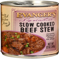 Evanger's Signature Series Wet Dog Food Slow Cooked Beef Stew 12oz 12pk
