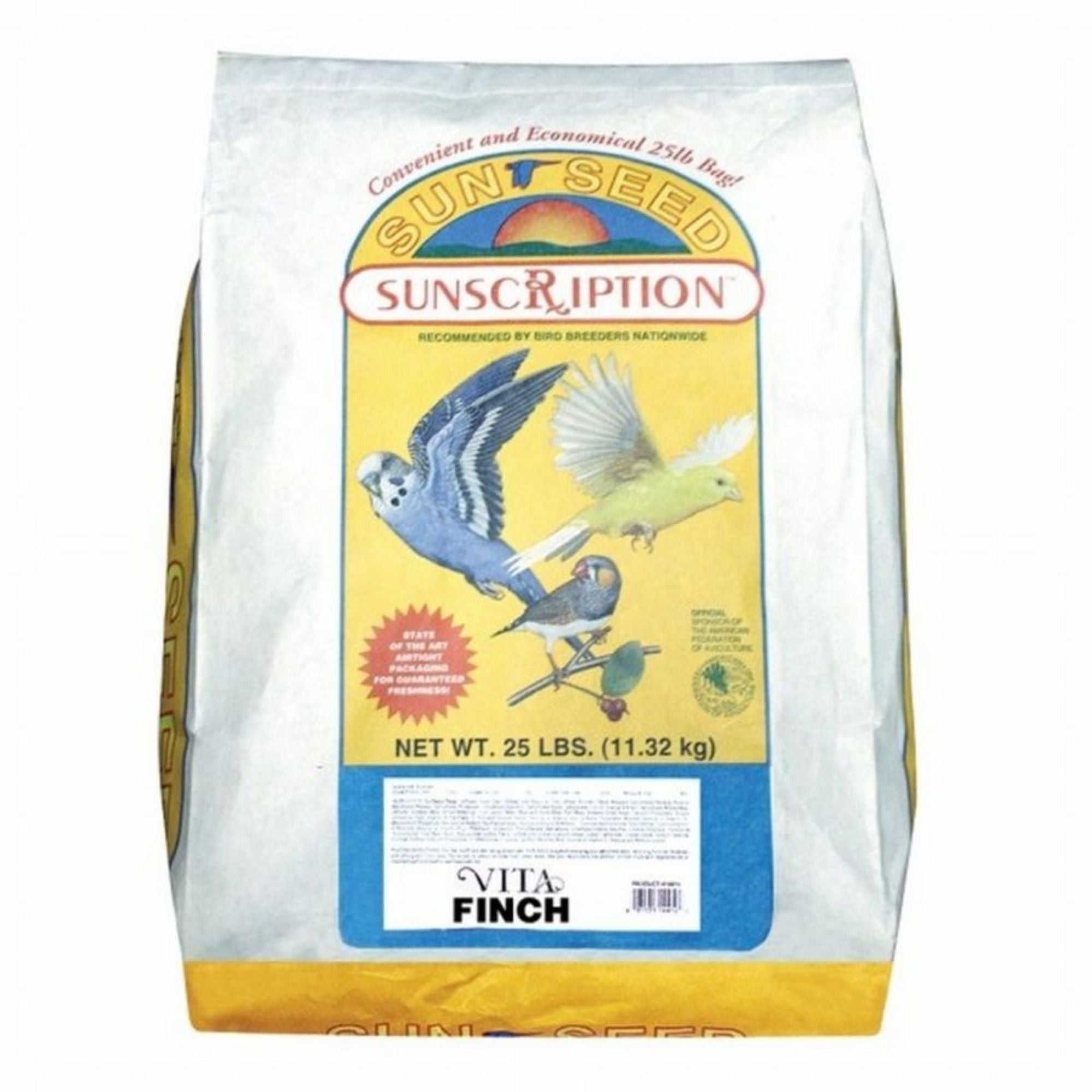 Sun Seed Vita Sunscription Finch Diet Bird Food 1ea/25 lb