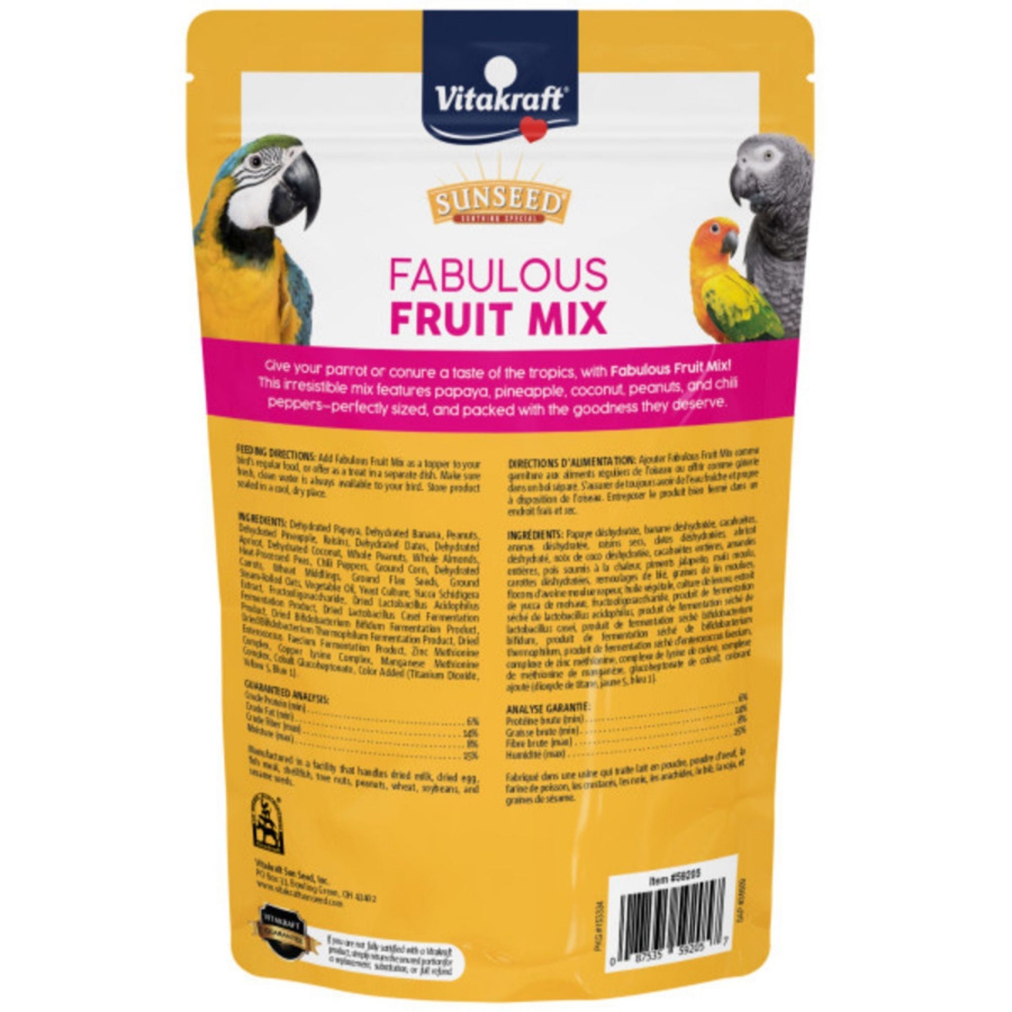 Sun Seed Fabulous Fruit Mix Parrot Treat 1ea/12oz.