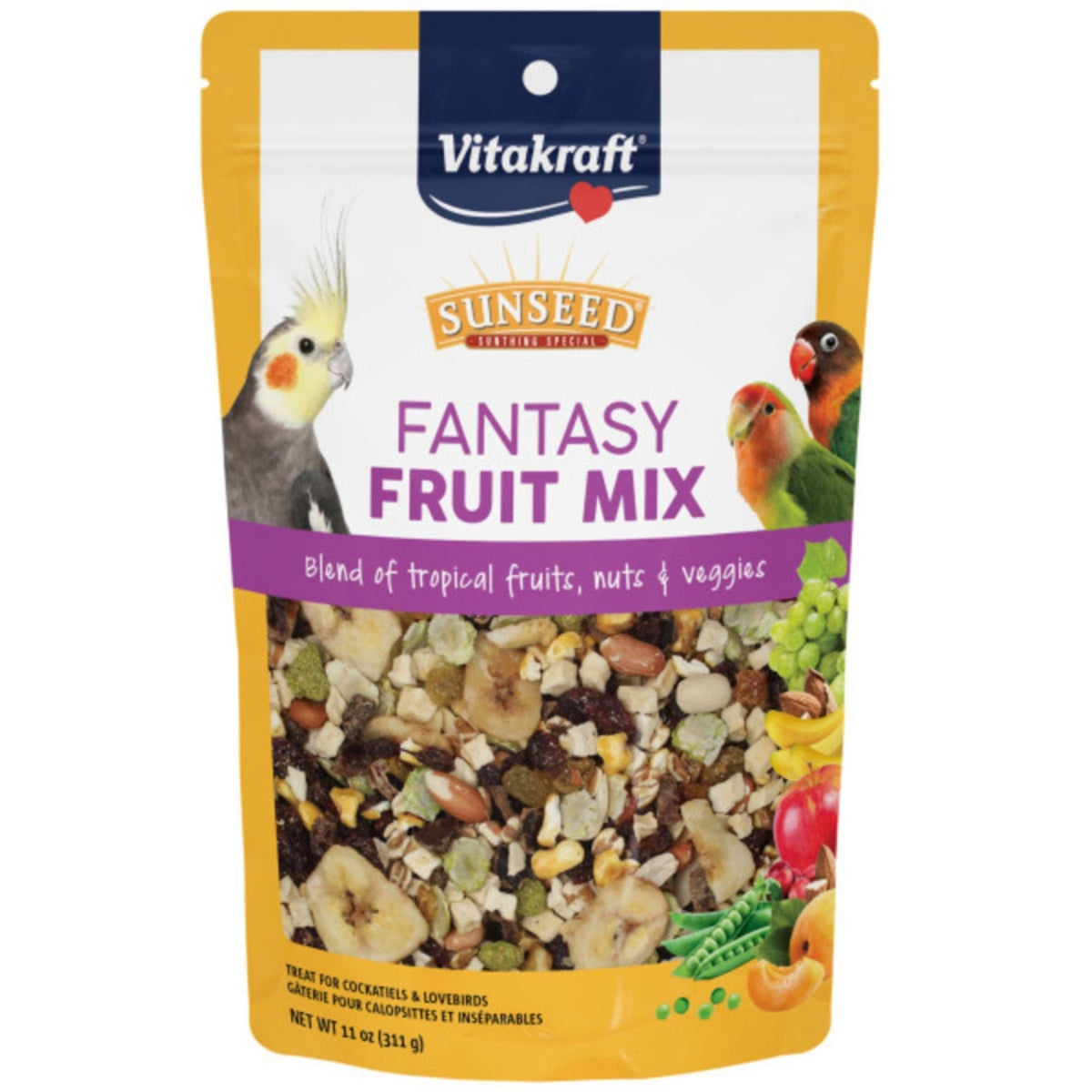 Sun Seed Fantasy Fruit Mix Cockatiel and Lovebird Treat 1ea/11oz.