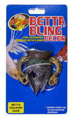 Zoo Med Betta Bling Dolphin Vase Aquarium Ornament Multi-Color 1ea