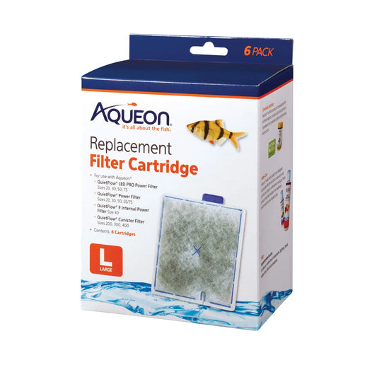 Aqueon Replacement Filter Cartridges 6 pack Large 5.24″ x 1.75″ x 5.7″ – 100106088