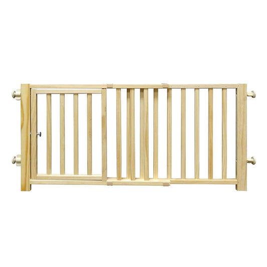 Four Paws Smart Design Walkover Pressure Mounted Gate with Door Beige 30″ – 44″ x 1″ x 18″ – 100203595