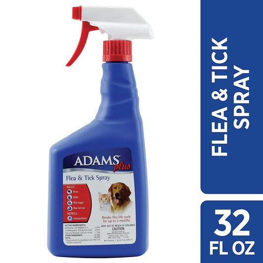 Adams Plus Flea and Tick Spray for Cats and Dogs 32 ounces – 100511010