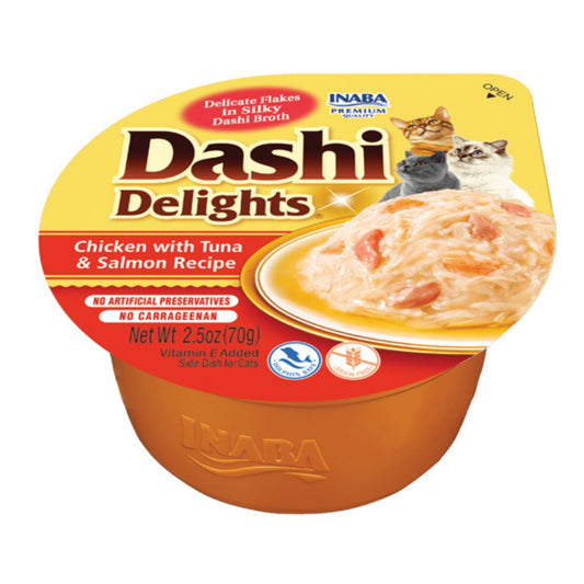 Inaba Dashi Delight 2.5oz. Chicken Tuna Salmon (6 count)