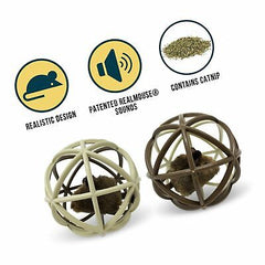 OurPets Trapped Mouse Ball of Furry Fury Catnip Toy Coffee-Beige